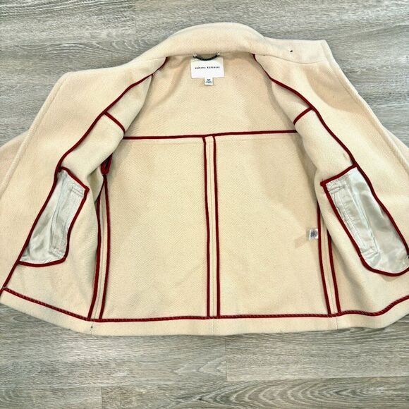 Banana Republic Women Pea Coat Creamy Wool Blend Toggle Loop Closures sz S - Picture 3 of 15